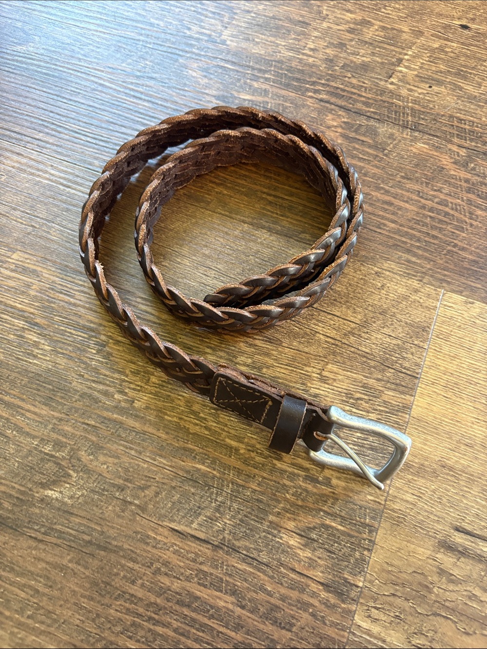 GAP Braided Leather Belt - Dark Brown